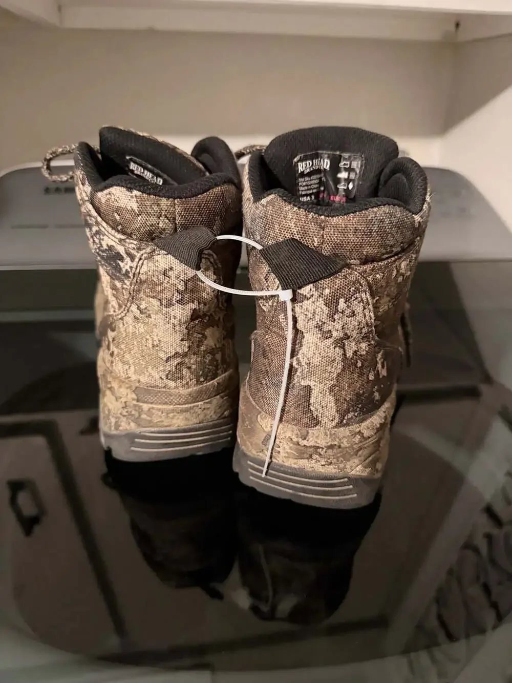 RedHead Brand Co. Youth Brown Strata Camo Waterproof Hiking Boots Size USA 3
